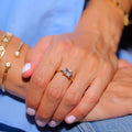 gold ring with rectangular stone minimal luxury style
