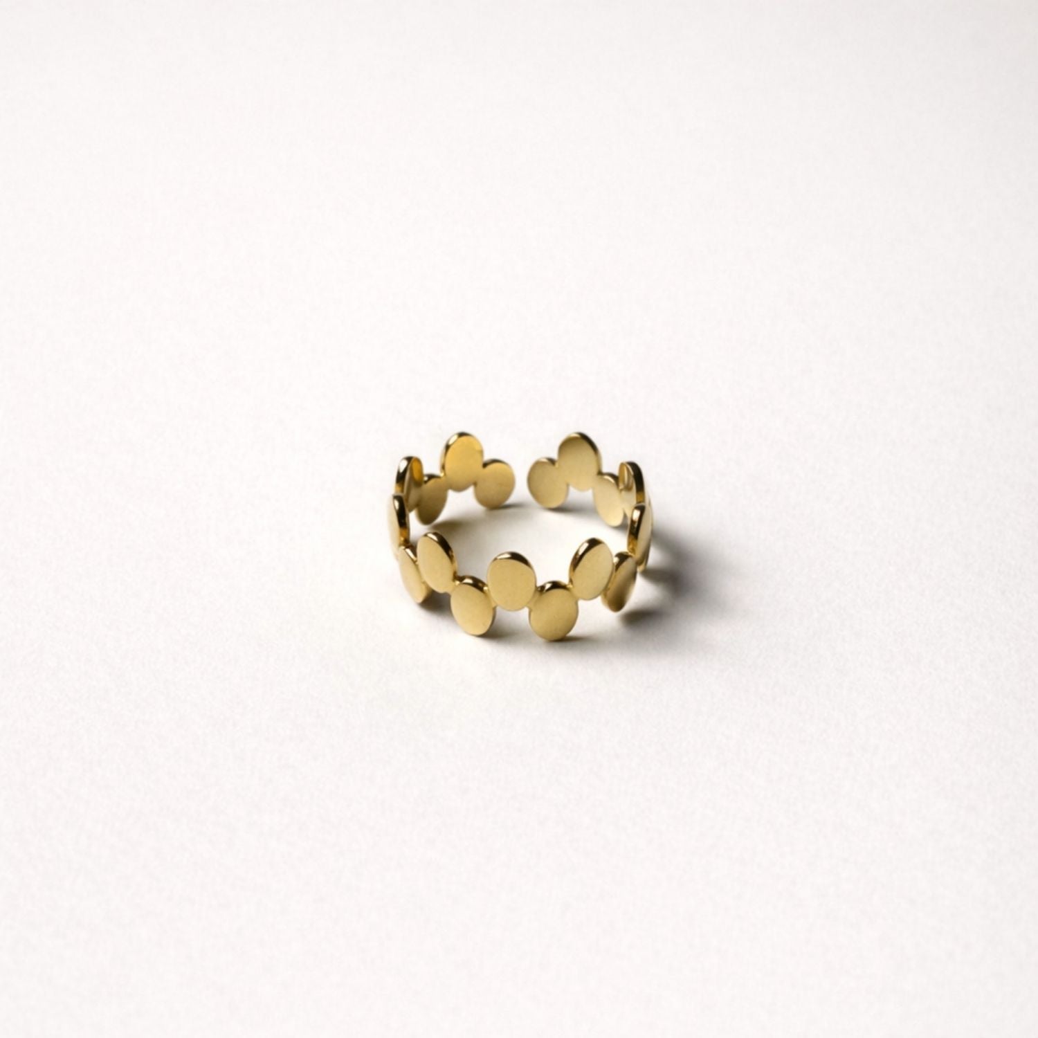 gold disc ring tainless steel