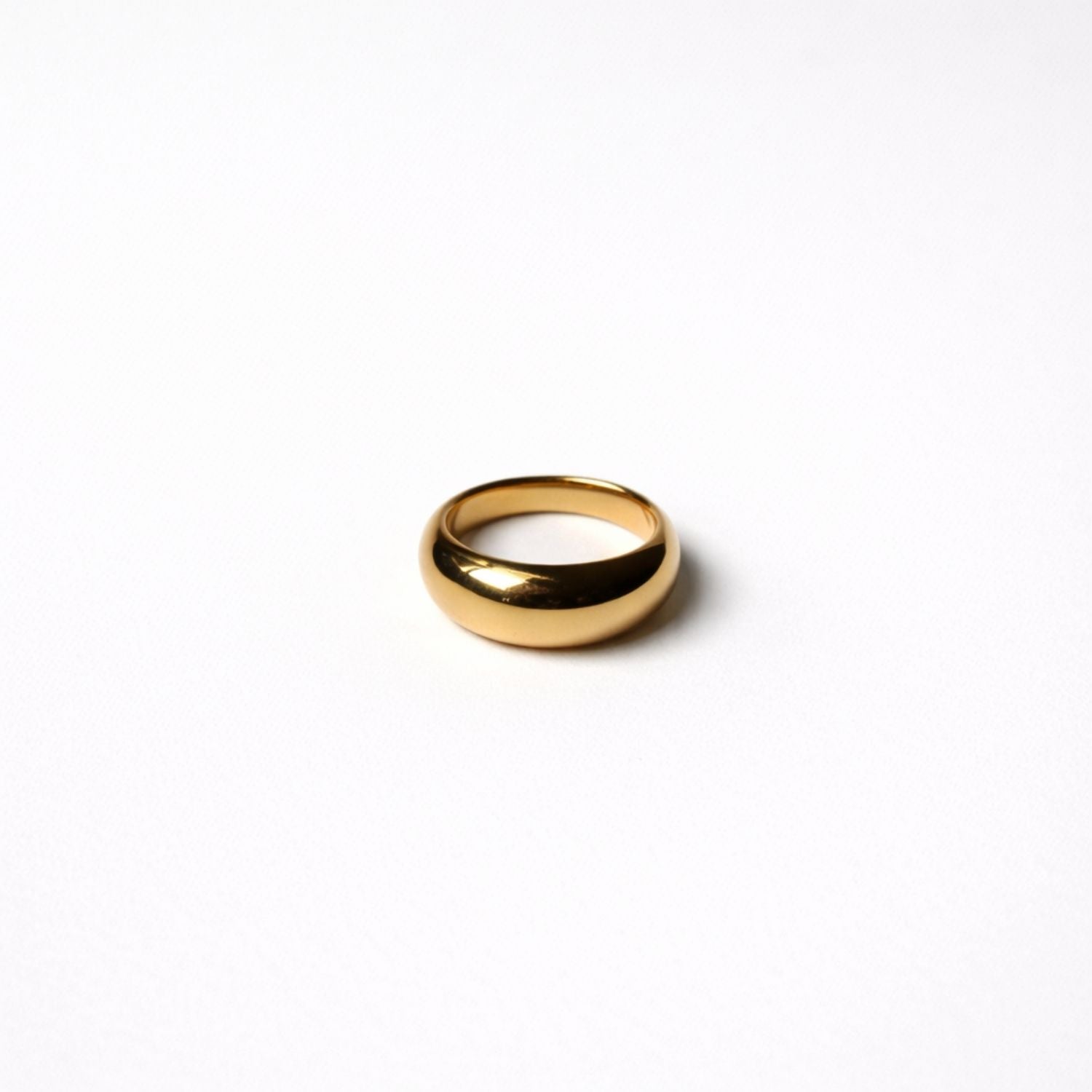gold dome ring stainless steel 18k gold plated