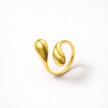 gold sculptural open ring stainless steel gold plated