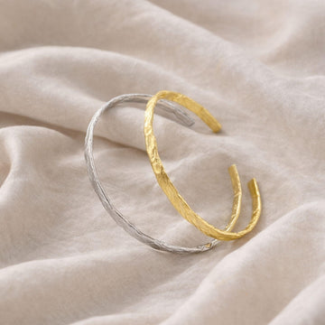 Hammered silver cuff bracelet