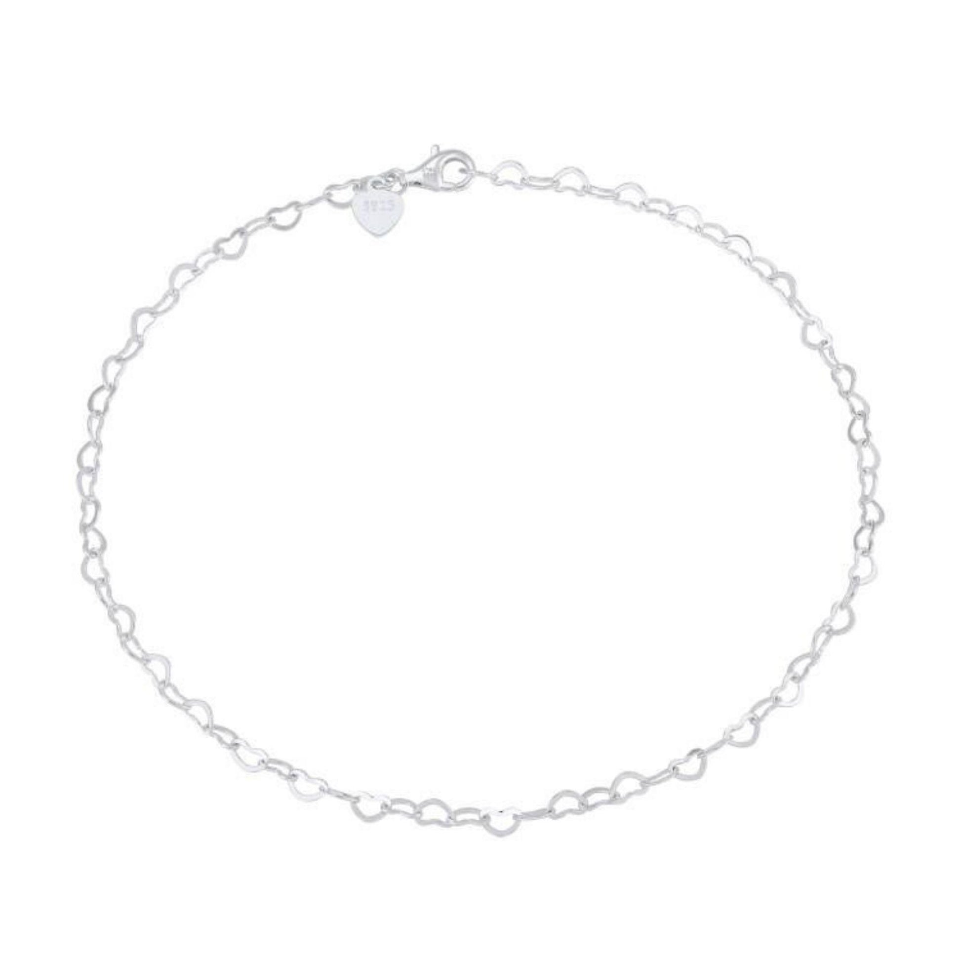 Heart Whisper sterling silver anklet