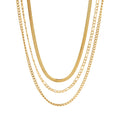 layered gold necklace stainless steel