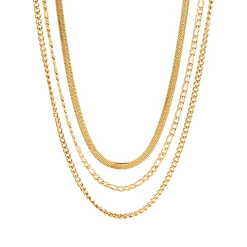 layered gold necklace stainless steel