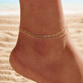 Luxury double chain ankle bracelet