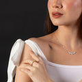 luxury moissanite necklace cluster design