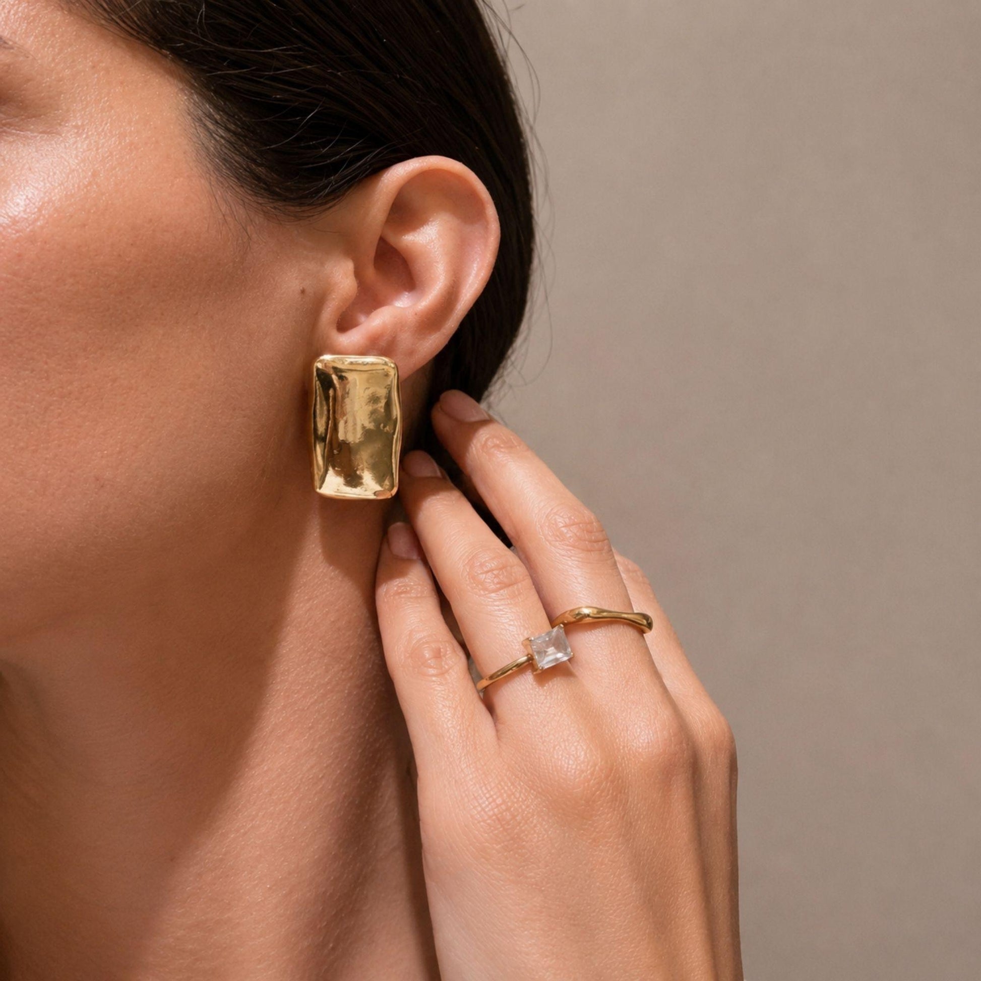 minimal gold stud earrings for women