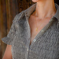 minimal gold pendant necklace organic irregular shape