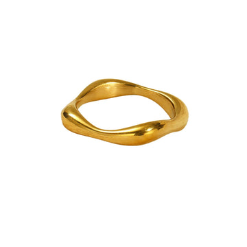 minimal gold ring in stainless steel