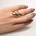  modern open ring gold plated stainless steel jewelry