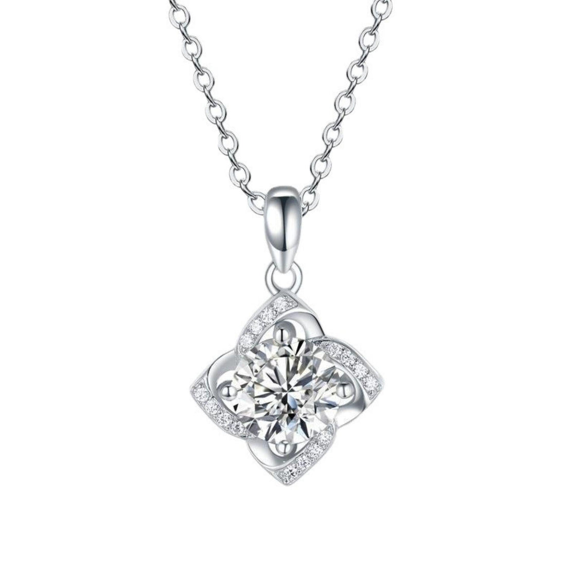 moissanite clover necklace sterling silver elegant jewelry