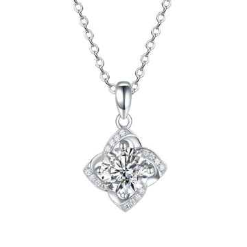 moissanite clover necklace sterling silver elegant jewelry