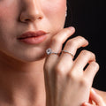 moissanite engagement ring silver classic design