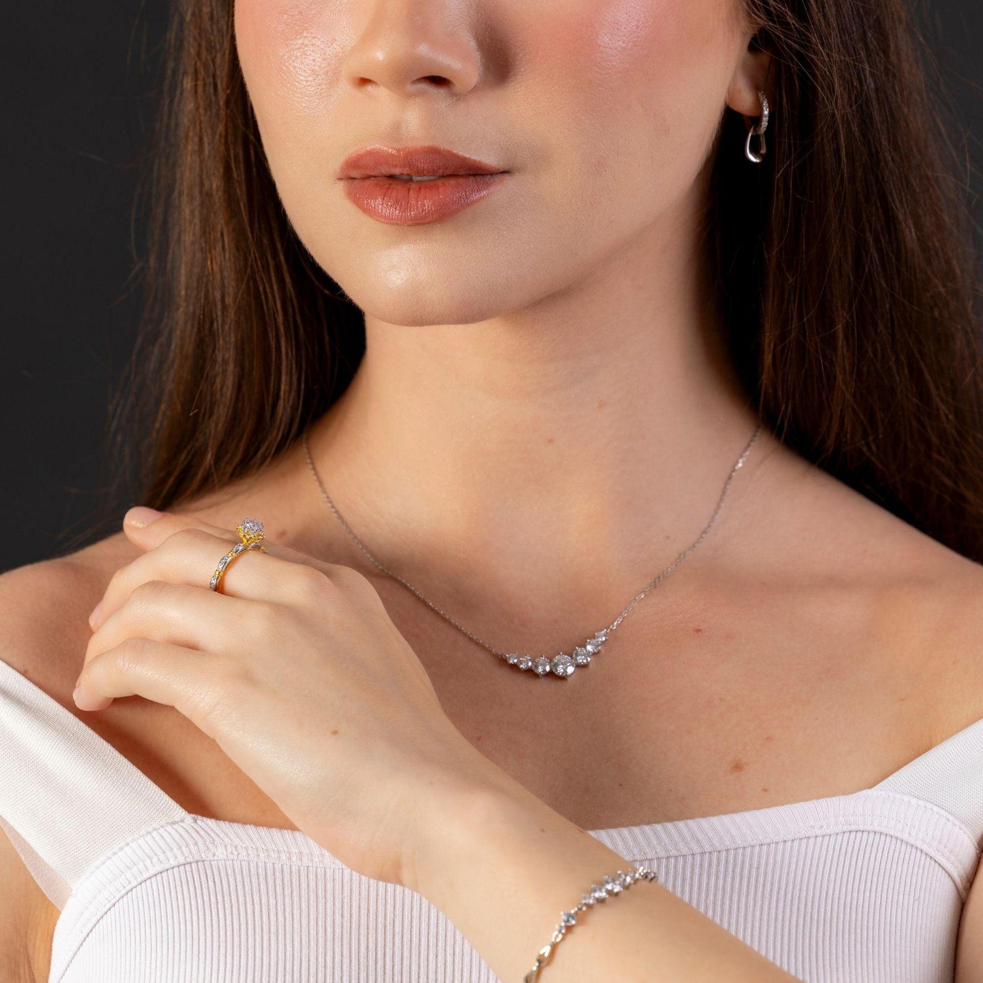 moissanite statement necklace bridal jewelry