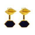 onyx geometric earrings in gold stainless steel