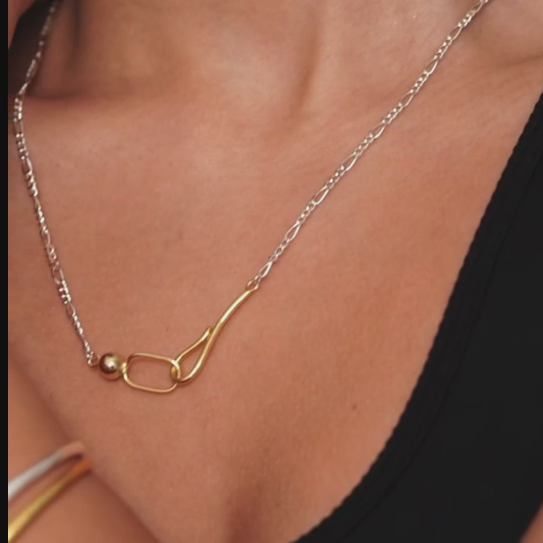 Aurelia Sterling Silver mixed metal sculptural necklace product video
