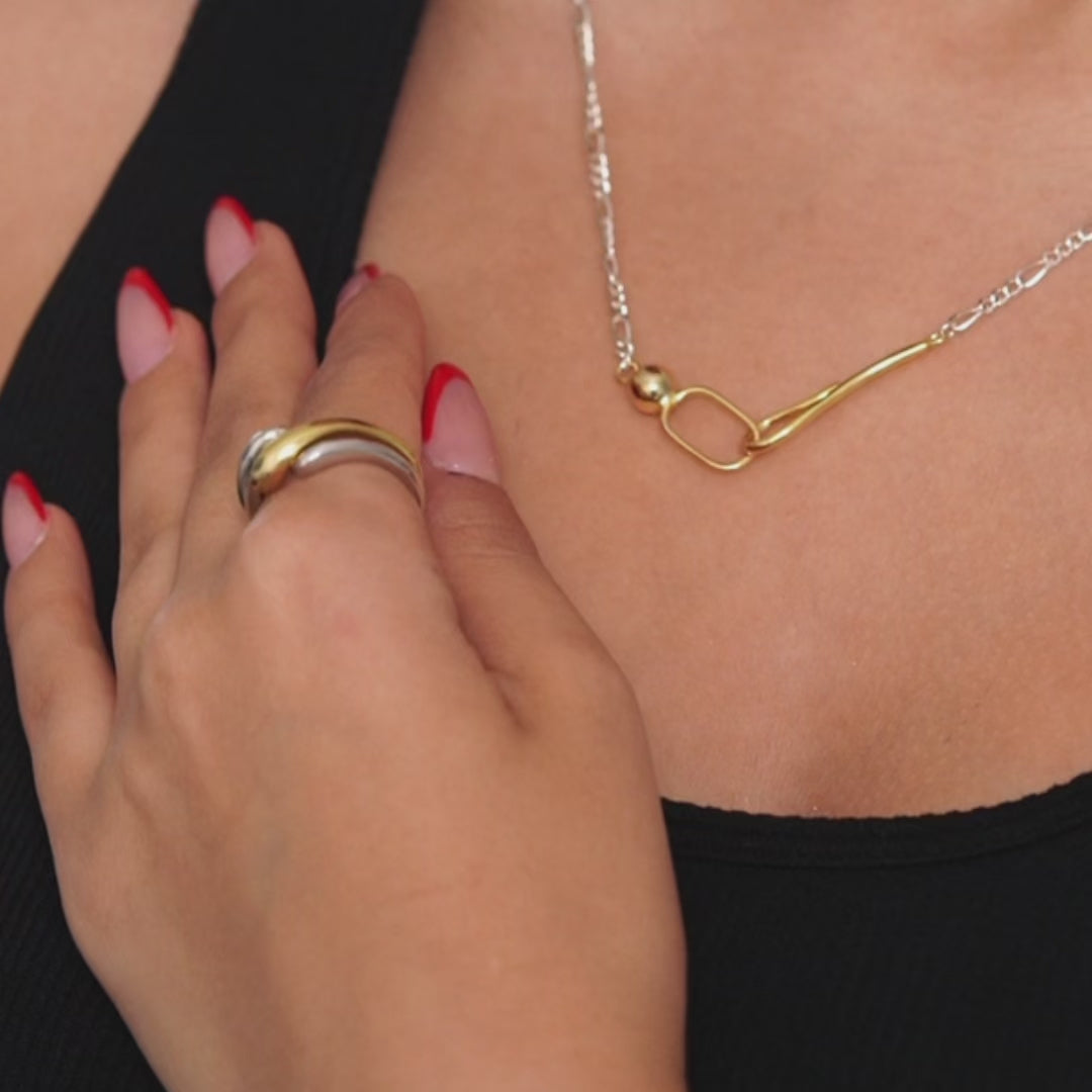 Aurelia Flow Sterling Silver mixed metal sculptural ring product video