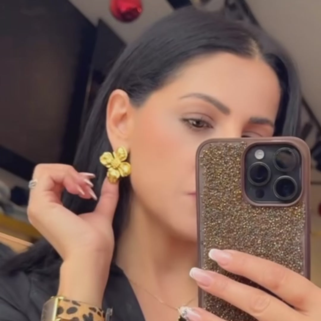 Golden Bloom gold flower earrings video