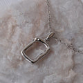 sterling silver organic pendant necklace minimal design