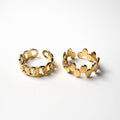 gold rings set stainless steel 18k gold plated
