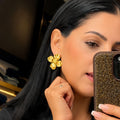 Luxury sculptural flower earrings