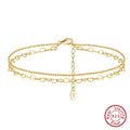 Layered heart anklet for women