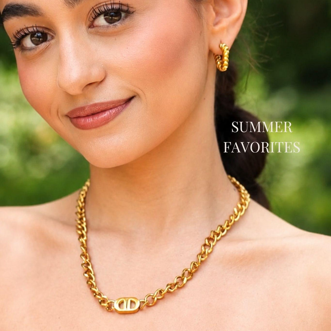 Summer Favorites collection featuring gold anklets and everyday summer jewelry by Yasmine Jewellery