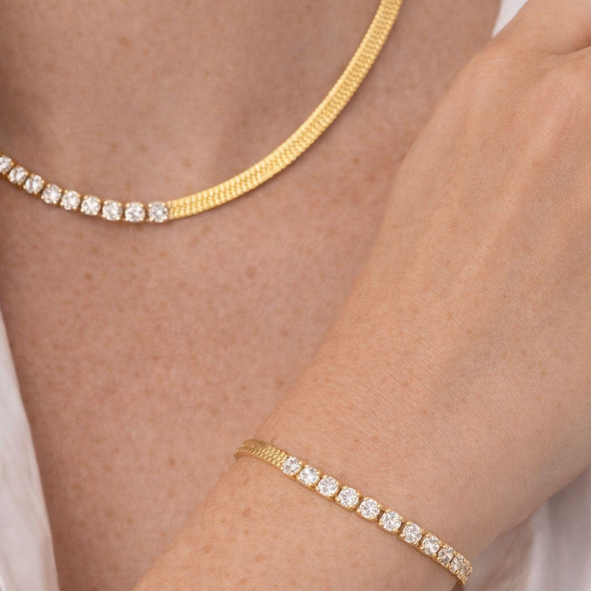 luxury zircon jewelry set gold finish