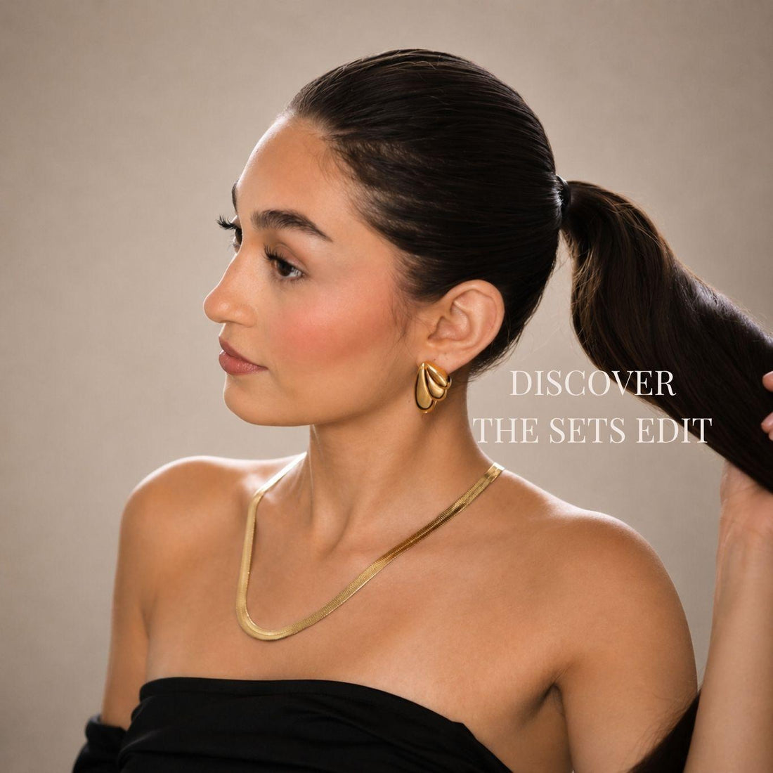 Matching jewelry sets featuring gold and moissanite necklace and bracelet combinations by Yasmine Jewellery