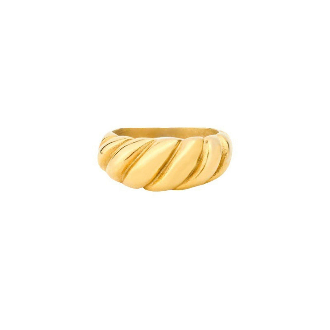 twisted gold band ring minimal jewelry