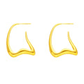 Vela gold stainless steel sculptural earrings with open geometric design